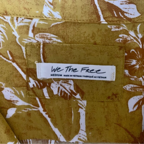 We The Free Mustard Floral Blouse - SZ Medium - Picture 3 of 12